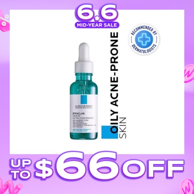 LA ROCHE-POSAY - La Roche-Posay Effaclar Serum Ultra Concentrate (Anti-Acne Serum with Salicylic, Glycolic Acid, Niacinamide for Oily Acne-Prone Skin) 30ml