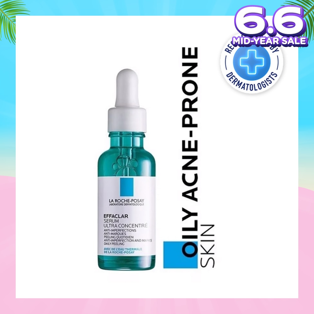 La Roche-Posay Effaclar Serum Ultra Concentrate (Anti-Acne Serum with Salicylic, Glycolic Acid, Niacinamide for Oily Acne-Prone Skin) 30ml
