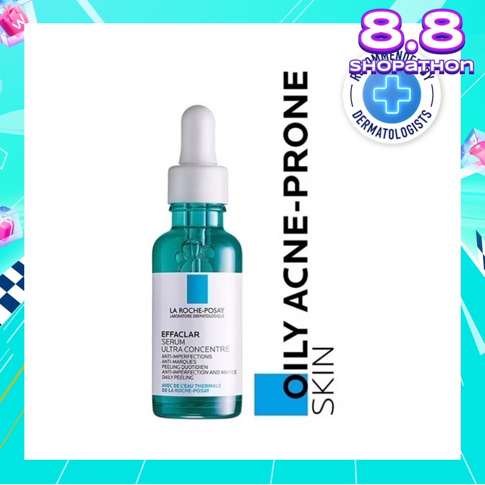 La Roche-Posay Effaclar Serum Ultra Concentrate (Anti-Acne Serum with Salicylic, Glycolic Acid, Niacinamide for Oily Acne-Prone Skin) 30ml