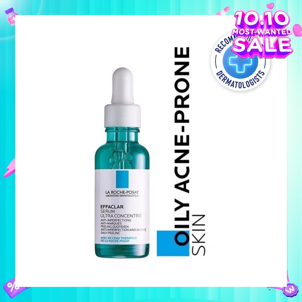 La Roche-Posay Effaclar Serum Ultra Concentrate (Anti-Acne Serum with Salicylic, Glycolic Acid, Niacinamide for Oily Acne-Prone Skin) 30ml
