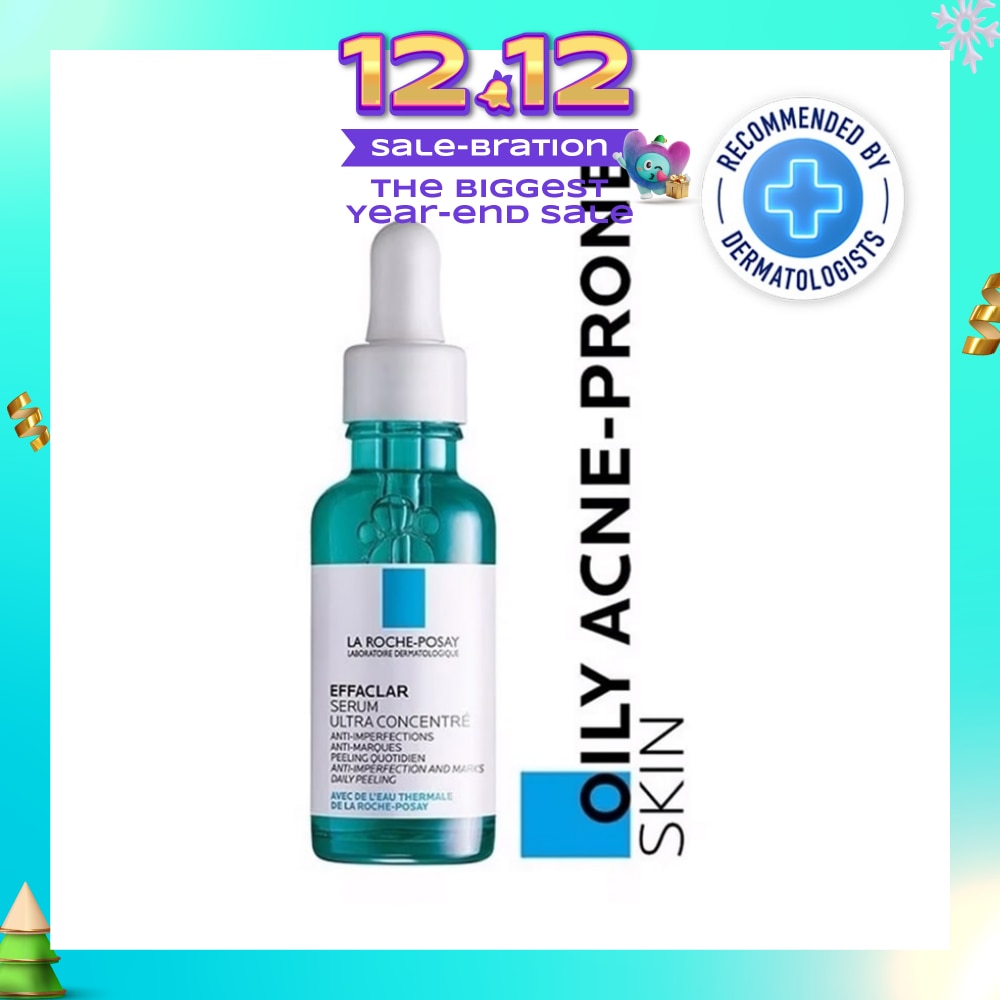 La Roche-Posay Effaclar Serum Ultra Concentrate (Anti-Acne Serum with Salicylic, Glycolic Acid, Niacinamide for Oily Acne-Prone Skin) 30ml