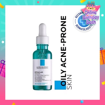 LA ROCHE-POSAY La Roche-Posay Effaclar Serum Ultra Concentrate (Anti-Acne Serum with Salicylic, Glycolic Acid, Niacinamide for Oily Acne-Prone Skin) 30ml