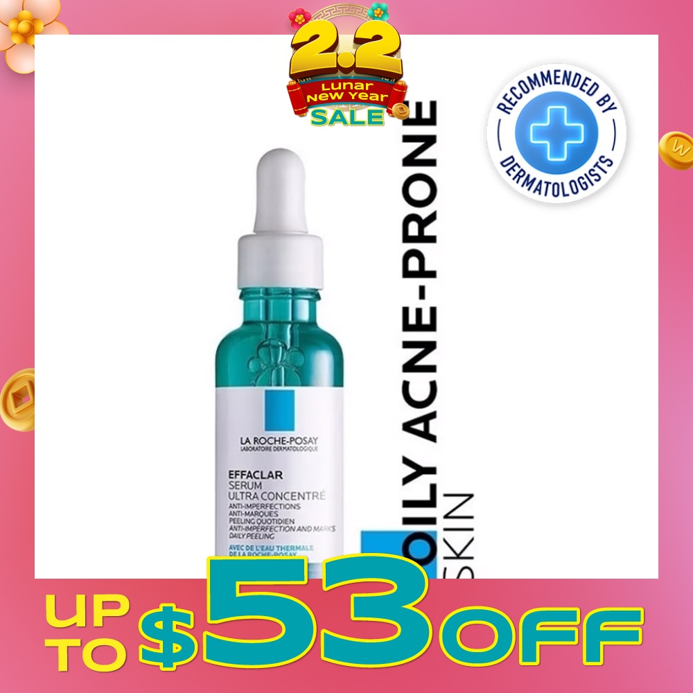 La Roche-Posay Effaclar Serum Ultra Concentrate (Anti-Acne Serum with Salicylic, Glycolic Acid, Niacinamide for Oily Acne-Prone Skin) 30ml