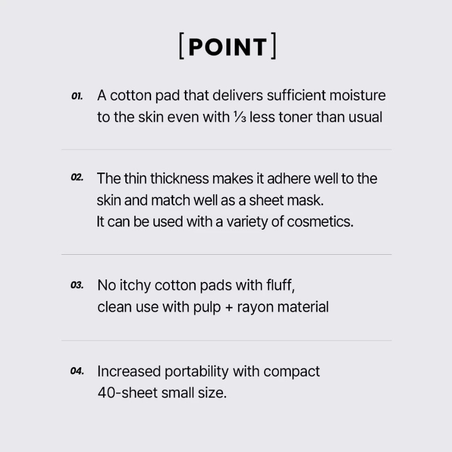 1/3 Saving Ultra Thin Cotton Pad 40s