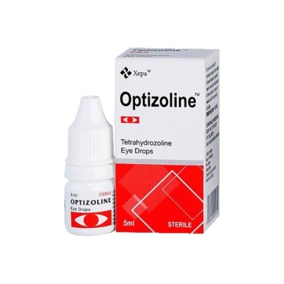 OPTIZOLINE Tetrahydrozoline Sterile Eye Drops (Relieves Burning, Itching, Excessive Tears and Redness due to Conjuntival Allergies) 5ml