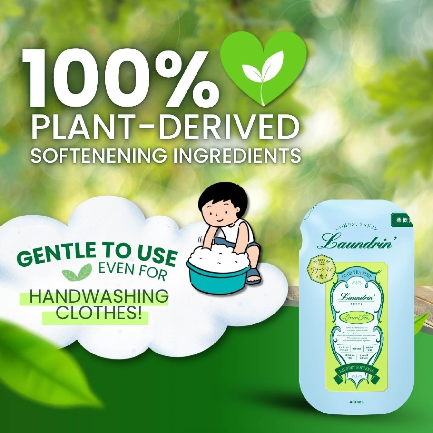 Laundry Softener Green Tea Refill 480ml