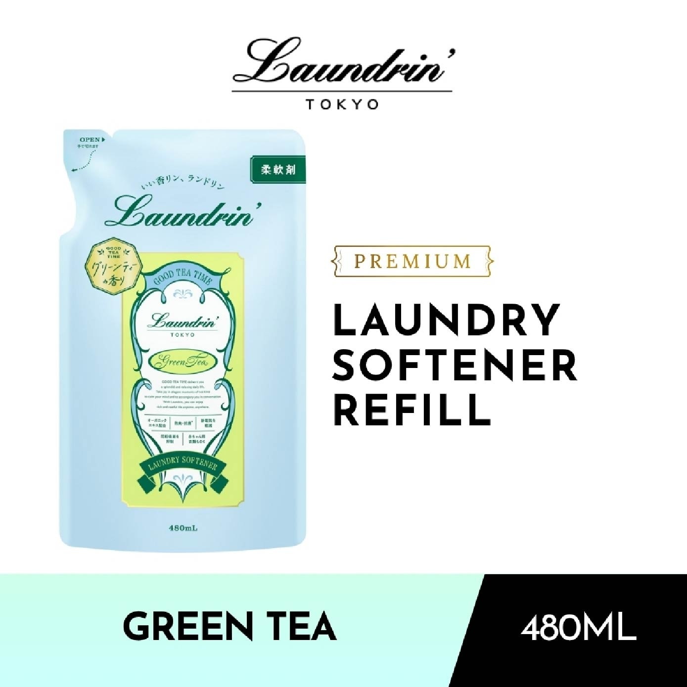 Laundry Softener Green Tea Refill 480ml