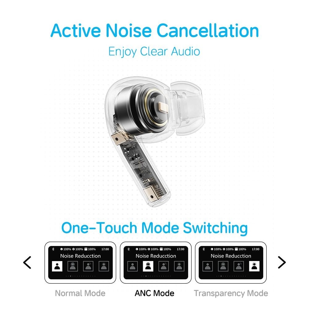 A5 Pro Smart Touch Screen ANC TWS Earphones 1s