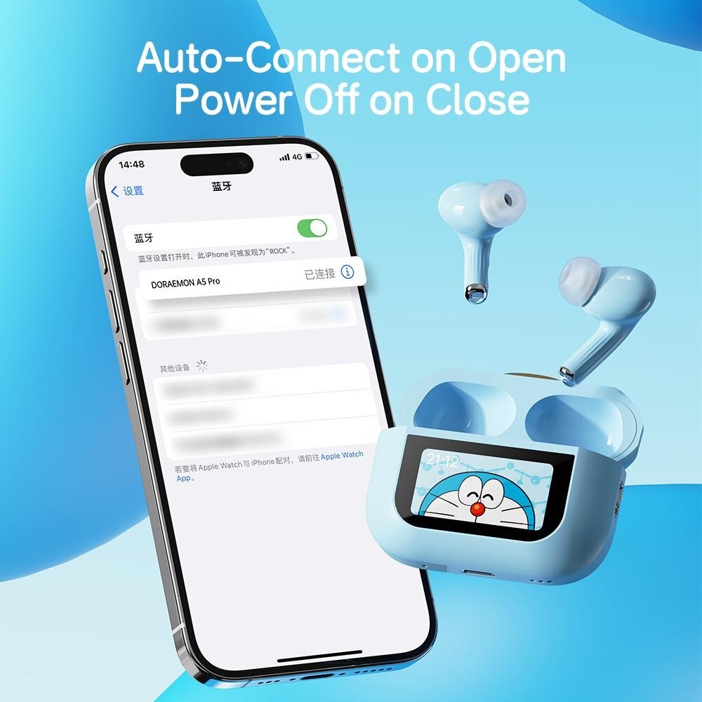 A5 Pro Smart Touch Screen ANC TWS Earphones 1s