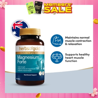 HERBS OF GOLD Magnesium Forte High-Strength Vegan Tablet 90s