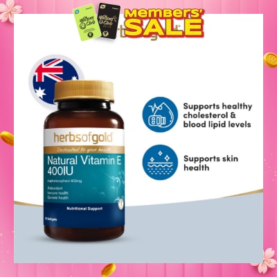 HERBS OF GOLD Natural Vitamin E 400IU 90s