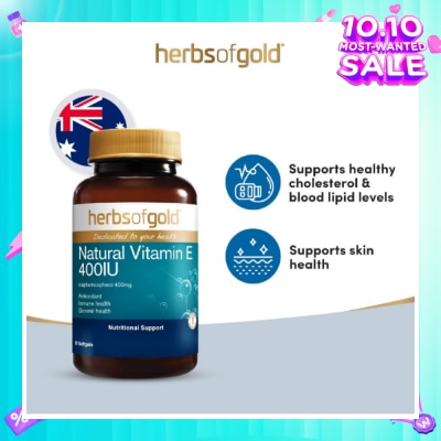HERBS OF GOLD Natural Vitamin E 400IU 90s