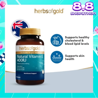 HERBS OF GOLD Natural Vitamin E 400IU 90s