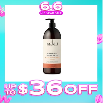 SUKIN - Ylang Ylang & Cedar Botanical Body Wash (Purify, Hydrate and Soften the Skin) 1L
