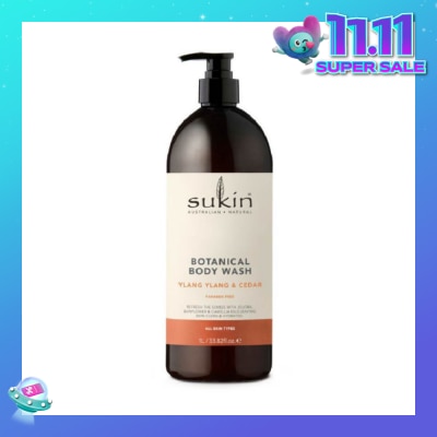SUKIN Ylang Ylang & Cedar Botanical Body Wash (Purify, Hydrate and Soften the Skin) 1L
