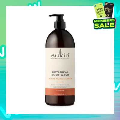 SUKIN Ylang Ylang & Cedar Botanical Body Wash (Purify, Hydrate and Soften the Skin) 1L