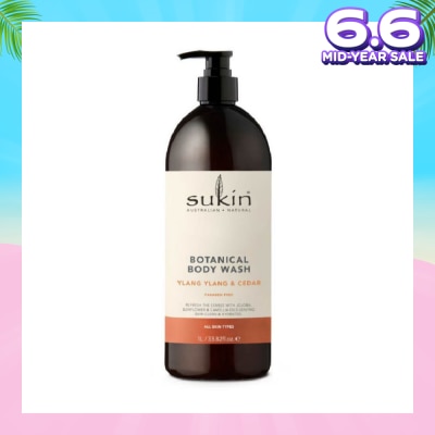 SUKIN Ylang Ylang & Cedar Botanical Body Wash (Purify, Hydrate and Soften the Skin) 1L
