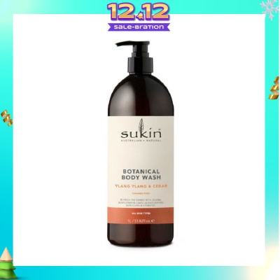 SUKIN Ylang Ylang & Cedar Botanical Body Wash (Purify, Hydrate and Soften the Skin) 1L