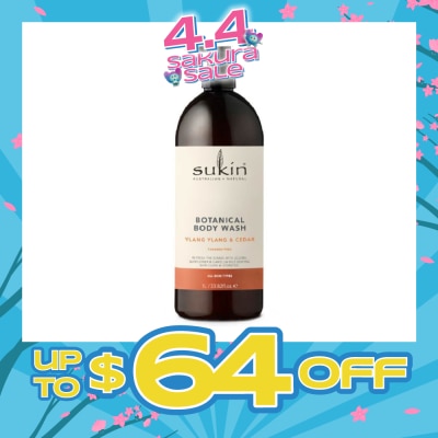 SUKIN - Ylang Ylang & Cedar Botanical Body Wash (Purify, Hydrate and Soften the Skin) 1L