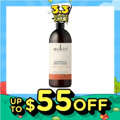 SUKIN Ylang Ylang & Cedar Botanical Body Wash (Purify, Hydrate and Soften the Skin) 1L