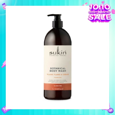 SUKIN Ylang Ylang & Cedar Botanical Body Wash (Purify, Hydrate and Soften the Skin) 1L