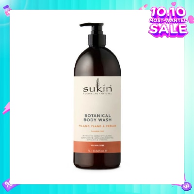 SUKIN Ylang Ylang & Cedar Botanical Body Wash (Purify, Hydrate and Soften the Skin) 1L