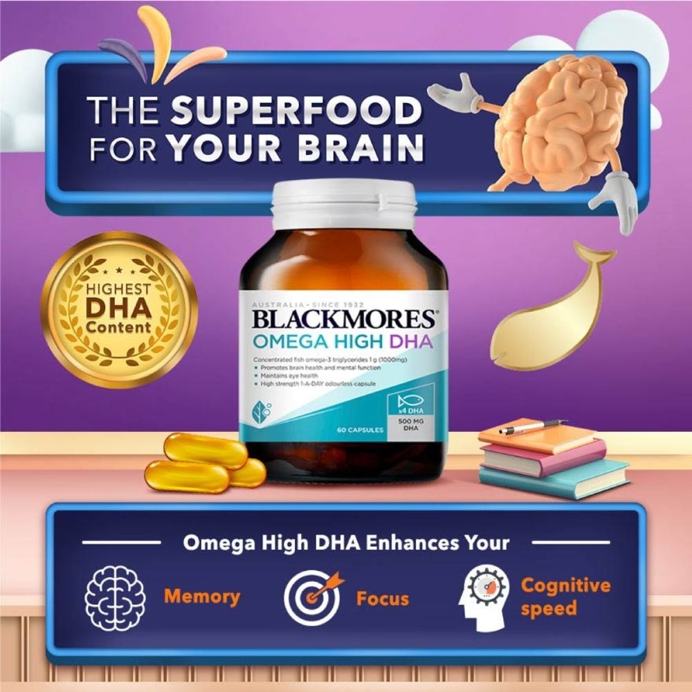 Blackmores Omega High DHA Fish Oil Capsules (Maintain Brain Health and Mental Function) 60s<BR>