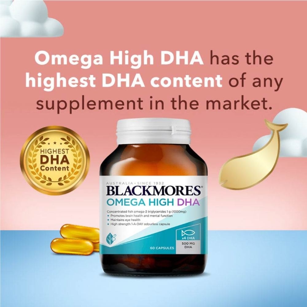 Blackmores Omega High DHA Fish Oil Capsules (Maintain Brain Health and Mental Function) 60s<BR>