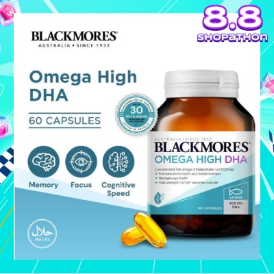 BLACKMORES Omega High DHA Fish Oil Capsules (Maintain Brain Health and Mental Function) 60s