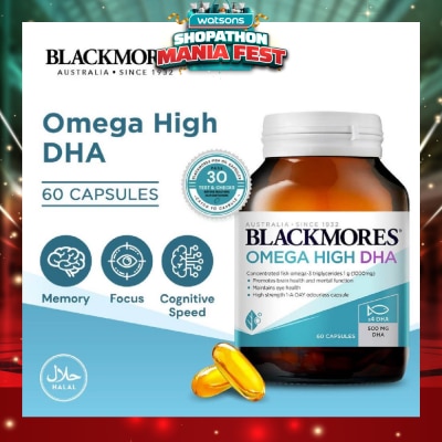 BLACKMORES - Omega High DHA Fish Oil Capsules (Maintain Brain Health and Mental Function) 60s