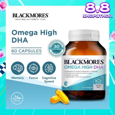 BLACKMORES Omega High DHA Fish Oil Capsules (Maintain Brain Health and Mental Function) 60s