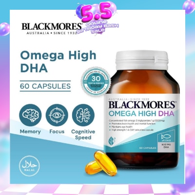 BLACKMORES - Omega High DHA Fish Oil Capsules (Maintain Brain Health and Mental Function) 60s
