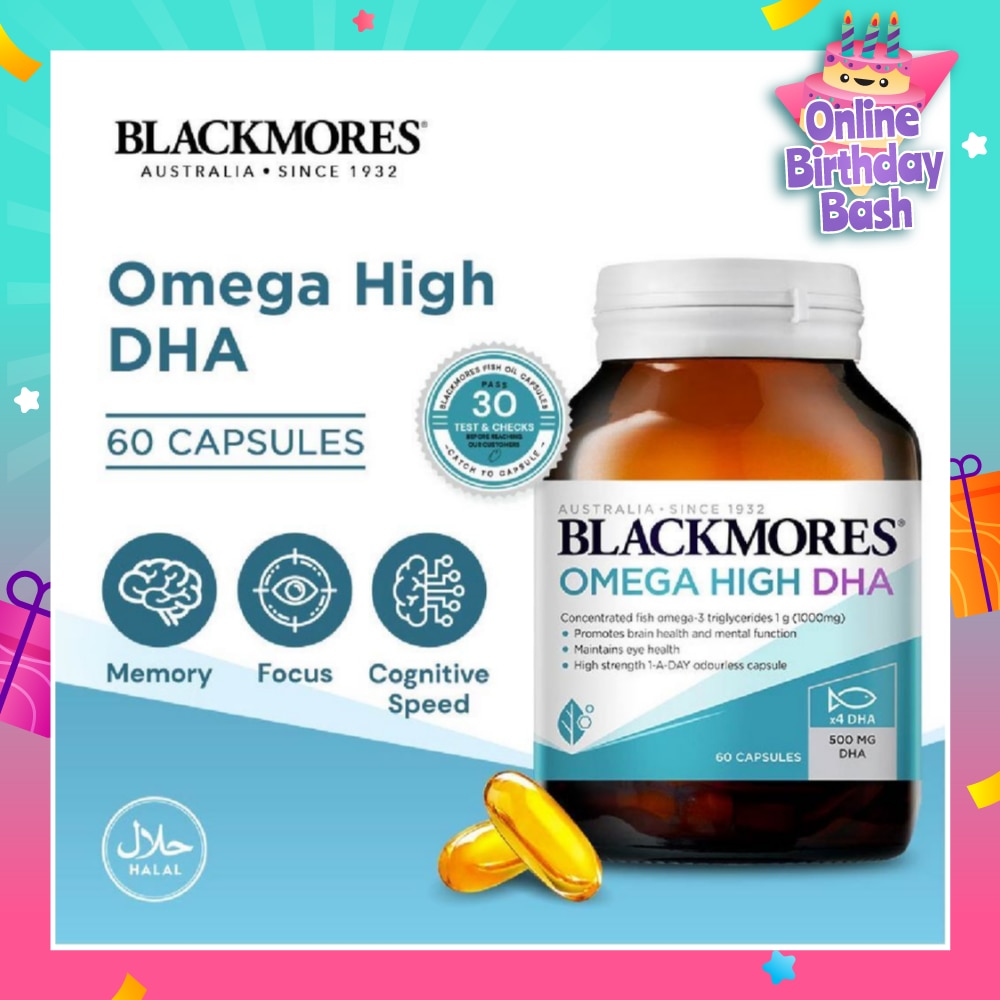 Omega High DHA Fish Oil Capsules (Maintain Brain Health and Mental Function) 60s