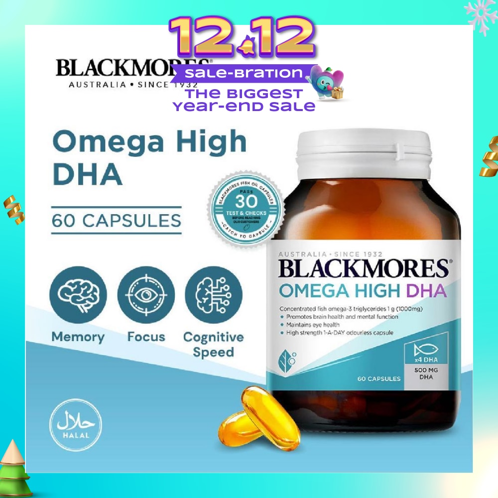 Omega High DHA Fish Oil Capsules (Maintain Brain Health and Mental Function) 60s<BR>