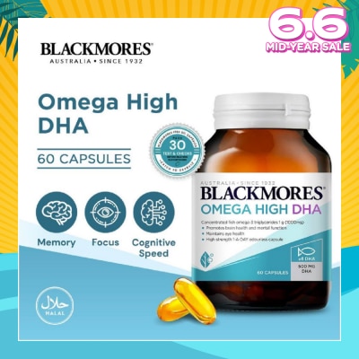 BLACKMORES Omega High DHA Fish Oil Capsules (Maintain Brain Health and Mental Function) 60s