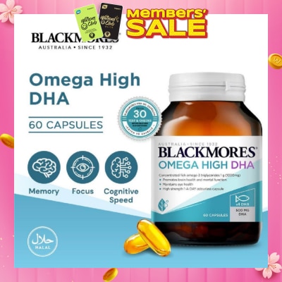 BLACKMORES Omega High DHA Fish Oil Capsules (Maintain Brain Health and Mental Function) 60s