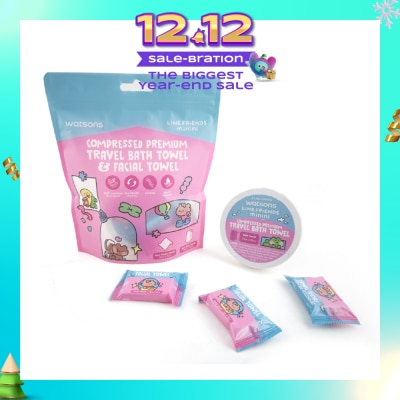 WATSONS Line Friends Minini Compresed Premium Travel Bath Towel & Facial Towel 6s