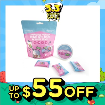 WATSONS Line Friends Minini Compresed Premium Travel Bath Towel & Facial Towel 6s