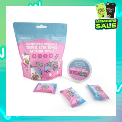 WATSONS Line Friends Minini Compresed Premium Travel Bath Towel & Facial Towel 6s