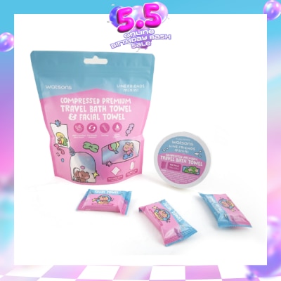 WATSONS - Line Friends Minini Compresed Premium Travel Bath Towel & Facial Towel 6s