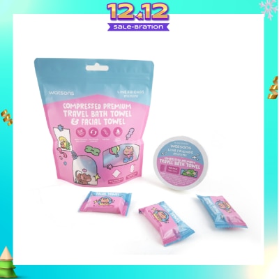 WATSONS Line Friends Minini Compresed Premium Travel Bath Towel & Facial Towel 6s