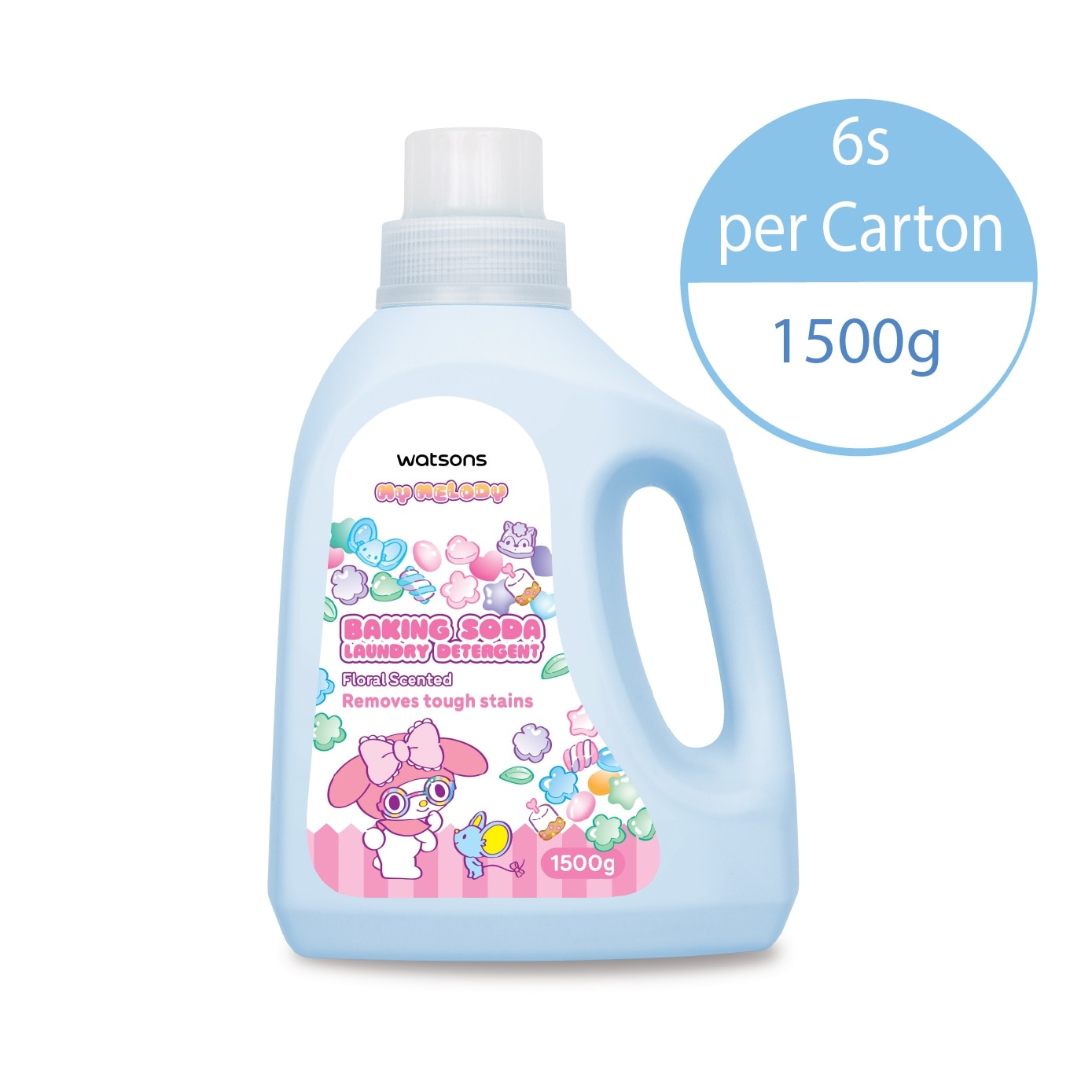 Sanrio My Melody Baking Soda Laundry Detergent Floral Scented 1500g x 6s (Per Carton)