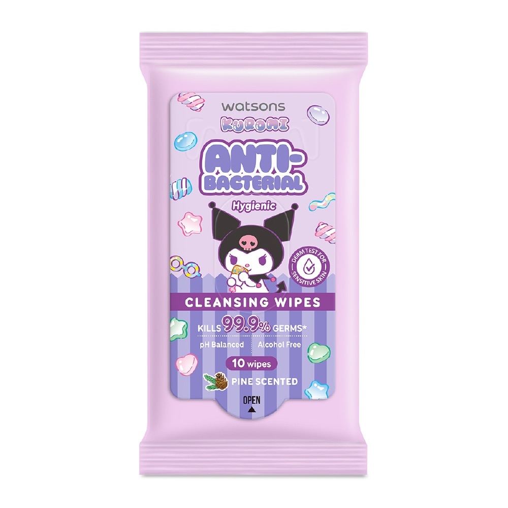 Sanrio Kuromi Anti-Bacterial Hygienic Cleansing Wipes Pine Scented 10s x 3