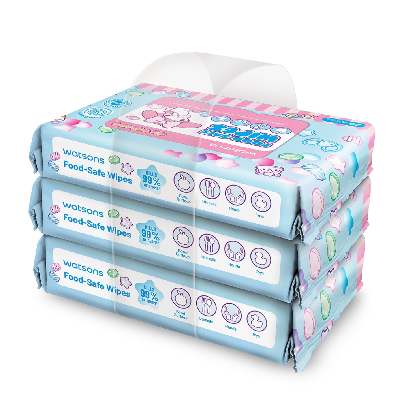 Sanrio My Melody Food-Safe Wipes 20s x 4