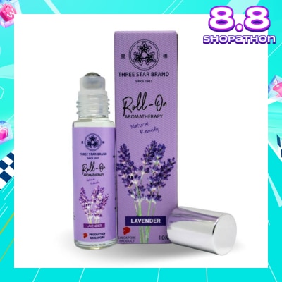 THREE STAR BRAND Lavender Scented Aroma Medicated Oil (Reduce Stress, Relieves Pain, Alleviate Insomnia, Calms Agitation) 10ml
