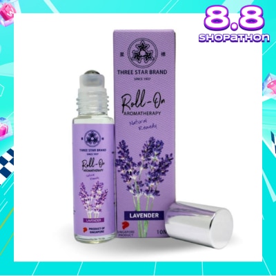 THREE STAR BRAND Lavender Scented Aroma Medicated Oil (Reduce Stress, Relieves Pain, Alleviate Insomnia, Calms Agitation) 10ml