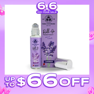 THREE STAR BRAND - Lavender Scented Aroma Medicated Oil (Reduce Stress, Relieves Pain, Alleviate Insomnia, Calms Agitation) 10ml