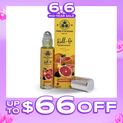 THREE STAR BRAND - Grapefruit Scented Aroma Medicated Oil (Mood Energiser, Relieves Aches, Boosts Circulation, Eases Inflammation) 10ml