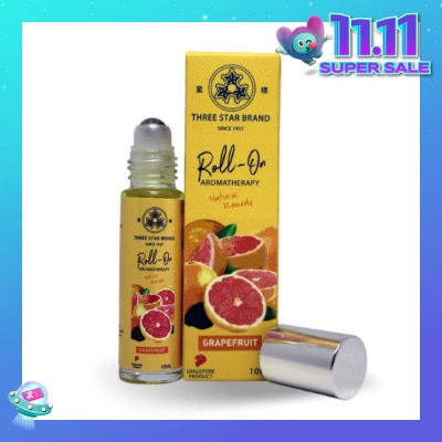 THREE STAR BRAND Grapefruit Scented Aroma Medicated Oil (Mood Energiser, Relieves Aches, Boosts Circulation, Eases Inflammation) 10ml