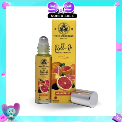 THREE STAR BRAND - Grapefruit Scented Aroma Medicated Oil (Mood Energiser, Relieves Aches, Boosts Circulation, Eases Inflammation) 10ml image